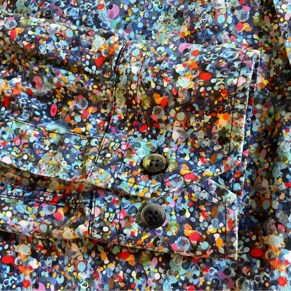 Signum Berlin 1926 Abstract Paint Splatter Modern Fit Wearable Art Button Up Med - Picture 14 of 16